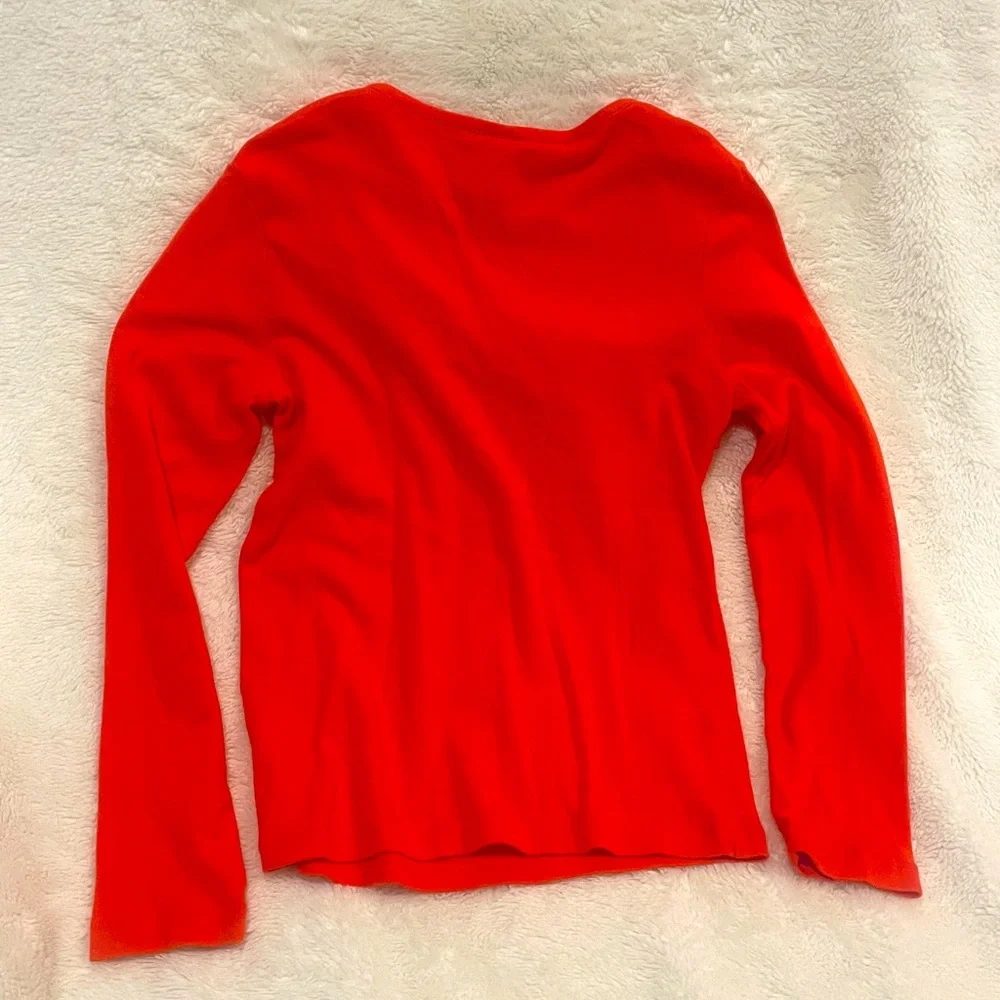 Gymboree Outfit. Long sleeve tee w/ tiered ruffle skirt. Orange + navy Sz 10 EUC